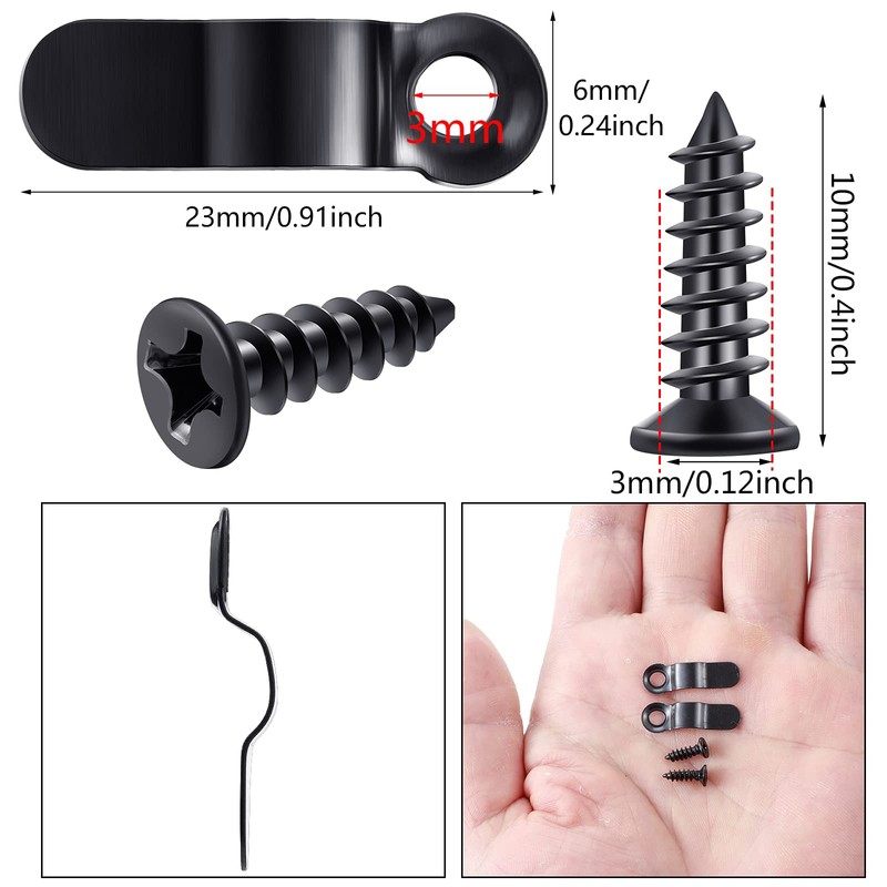 Hotop 100 Sets Metal Picture Frame Turn Buttons Fasteners with