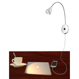 HomeFocus Wall Sconces,USB LED Bedside Reading Wall Lamp Light,Living Room Wall Lamp Light,Corridor Wall Lamp,LED 4.2-5Watt 3000K,USB Charging Port,Hardwire Installation,Metal,Satin Nickel.