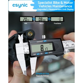 eSynic 150mm Digital Vernier Caliper Stainless Steel Vernier Caliper 6 Inch Electronic Calipers Measuring Tool Support Fractions/Inch/Metric Conversion With LCD Screen for DIY Work etc