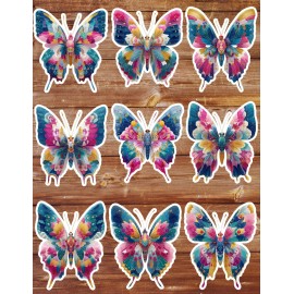 Handmade Colorful Butterfly Die Cut Vinyl Stickers Set Scrapbooking Laptop Water Bottle