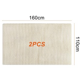 Comzantor Pack of 2 Carpet Stoppers, Non-Slip Mats for Carpet, Cuttable Carpet Underlay, Non-Slip Carpet Underlay, Non-Slip Underlays (White, 110 x 160 cm)