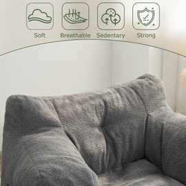 HIGOGOGO Giant Bean Bag Chairs for Adults,Big Comfy Chair Sofa for Bedroom Living Room, Large Lazy Bean Bag Chair with Pocket Armrests for Gaming, Reading