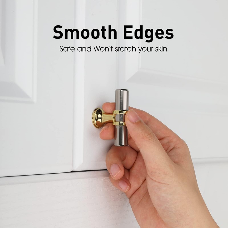 LONTAN 12 Pack Brushed Nickel Cabinet Knobs Silver Gold Drawer