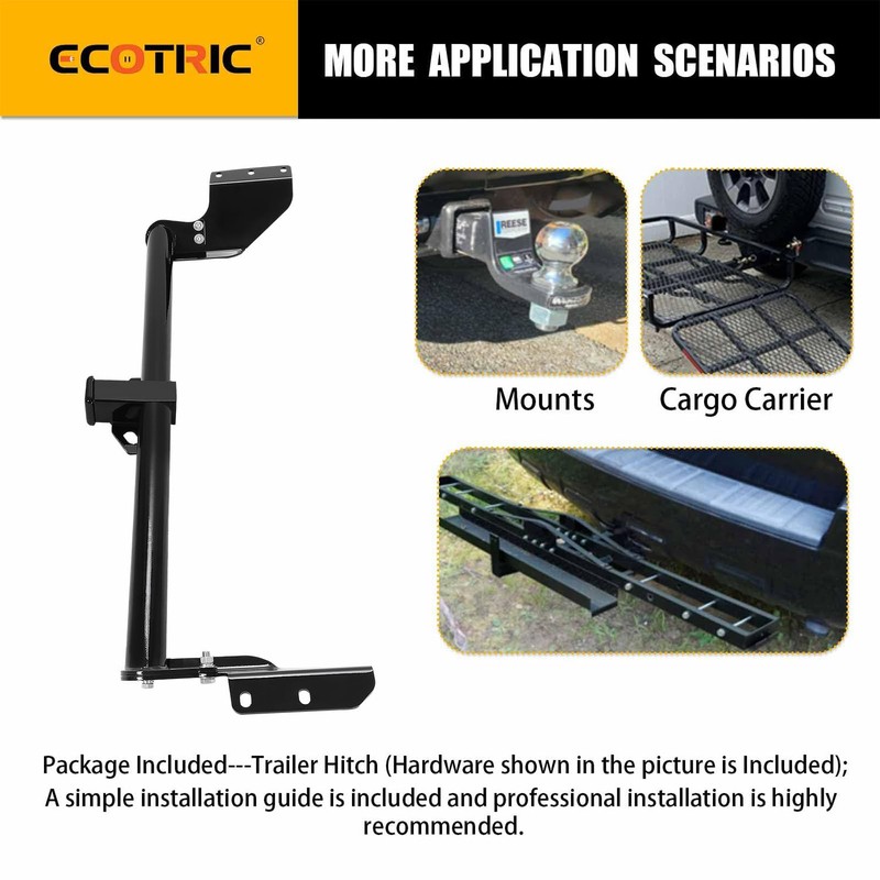 ECOTRIC Class 3 Trailer Hitch 2" Towing Hitch Receiver Compatible