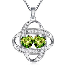 Iefil Birthday Gifts for Women, Jewelry Gifts for Mom, Anniversary Women Gifts, Birthstone Necklace for Women, August Birthstone Necklace, Peridot Jewelry