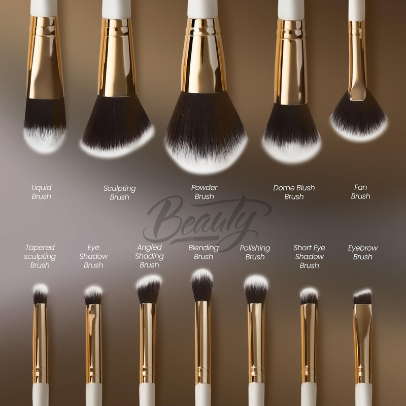 Makeup Brushes Set Professional & Beginner Friendly with Uniquely Designed