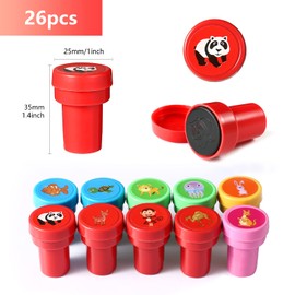 KESOTE Animal Ink Stamps Assorted Ink Stampers Mixed Colors Ink Stamps for Party Bags Filler Loot Prize Bags Filler Gift for Kids