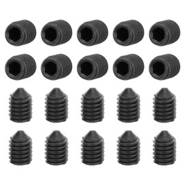 uxcell 20Pcs Set Screws M6x8mm Carbon Steel Cone Point Hex Socket Grub Screws for Machinery, Home Repairs, and Fixtures Black