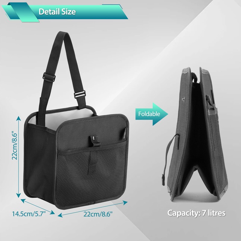 AUTOXBERT Foldable Car Trash Can, Portable Hanging Waterproof Leakproof Car