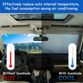 Windshield Sunshade Fit for Land Rover Discovery 2 1998-2003, Folding Car Sun Shade for Front Window, Auto Sun Protection Visors Blocks UV Rays and Keeps Vehicle Cool