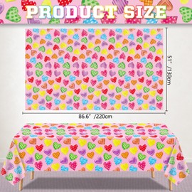 TJYJOY 4 Pack Valentines Decorations Wedding Day Tablecloth Love Heart Pink Table Cloth Pink Table Covers Wedding Anniversary Waterproof Tablecloth for Confession Mother’s Day Supplies 51 x 86in