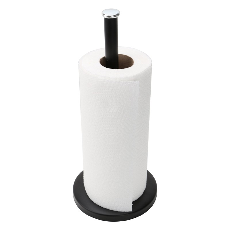 Premier Housewares Black Kitchen Roll Holder Free Standing | Stylish