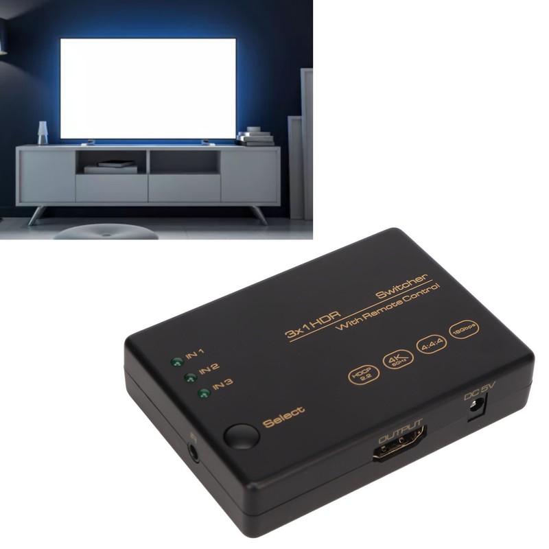 4K HD Switcher 3 in 1 Out 4K 60Hz HDR
