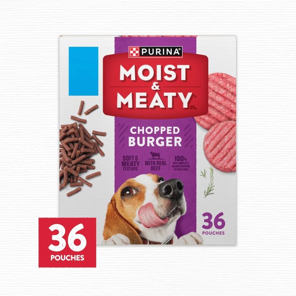 Purina Moist and Meaty Dog Food Chopped Burger Soft Dog