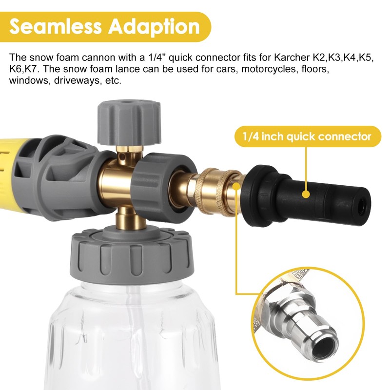 DEECOZY Snow Foam Gun, 1L Snow Foam Lance with Adjustable