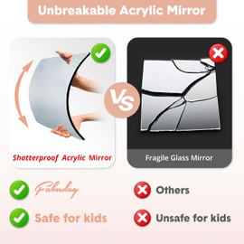 Fabuday Lighted Hanging Mirror for Dance Backstage - Rechargeable Folding LED Full Length Mirror with Lights for Dancers, Portable Foldable Travel Body Mirror, Brightness Adjustable, Beige