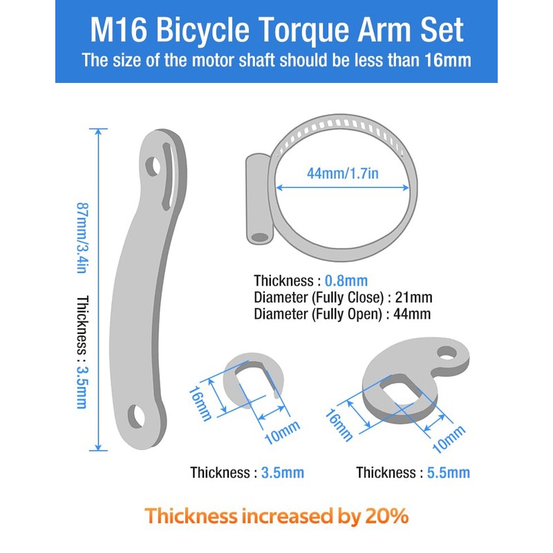 XIUWK 2 Set Thickened Torque Arm Conversion Kit for Electric
