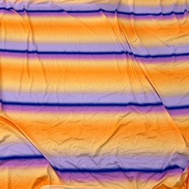 Unbranded Abstract Orange and Purple Printed 4 way strech 60"wide by the yard for Swimwear
