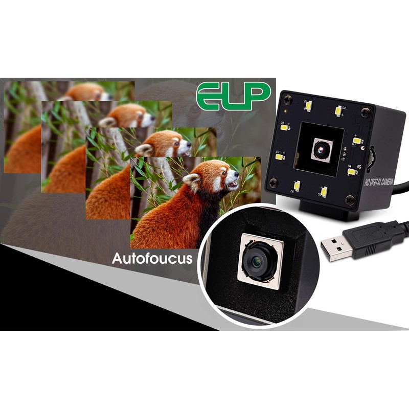 ELP 16MP USB Camera Autofocus 68 Degree Lens, Day and
