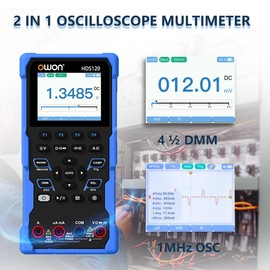 HDS120 OWON Oscilloscope Multimeter 2 in 1 Function Oscillograph 1MHz Bandwidth 4 1/2 Digits Multimeter Multiple Tester Functions for Handheld Laboratory