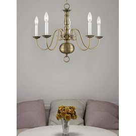 Livex Lighting 5005-01 Chandelier, Antique Brass