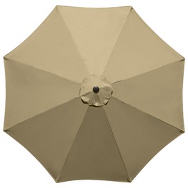 YOUGE OUTDOOR 10Feet Patio Umbrella Replacement Canopy, For 8 Ribs,Market and Table Umbrella Top,Universal Strong and Thick Umbrella Canopy,UV Protection,Canopy Only. (Taupe)