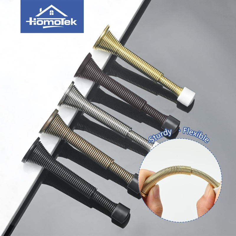HOMOTEK 10 Pack Telescoping Spring Door Stoppers, Extended from 3-1/8