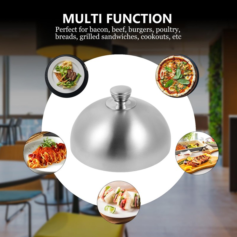 Healeved Stainless Steel Food Cover Dome - 7.87 Inch Plate