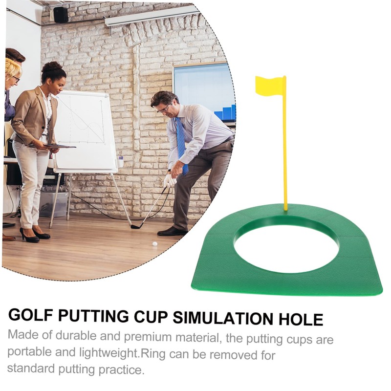 Totority 2pcs Practice Putting Cup Random Flag Lightweight Golf Training