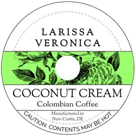 Coconut Cream Colombian Coffee (Single Serve K-Cup Pods) (Gourmet, Naturally Flavored, Whole Coffee Beans) (12 pods, ZIN: 572219) - 2 Pack