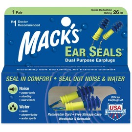 Mack's Ear Seals Dual Purpose Earplugs 1 Pair (Pack of 6)
