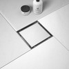 Bernkot Square Shower Drain 6", Brushed Floor Drain with Tiled