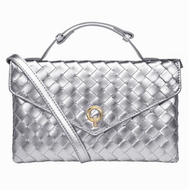 CHUNLI Woven Clutch Purses for Women Formal Evening Crossbody Bags with Adjustable Top Handle PU Leather Envelope Handbags