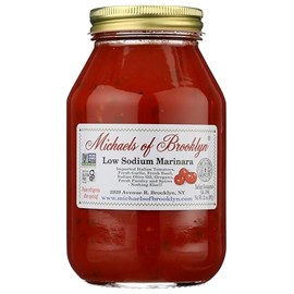 MICHAEL'S OF BROOKLYN Low Sodium Tomatoes & Fresh Basil Pasta Sauce, Non-GMO Free, Gluten Free, and Yeast Free | Tomato Sauce made with Fresh Basil, Garlic, Olive Oil & Parsley - 32 oz (Pack of 2)