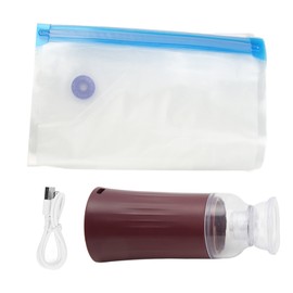 Handheld Vacuum Sealer Portable Type C Charging Recyclable Zipper Bag Classified Storage Food Vacuum Sealer for Home Purple Red