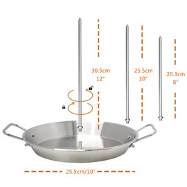 Cricia Al Pastor Vertical BBQ Skewer Brazilian BBQ Skewers Hack Gaucho Ideal Homemade Tacos Al Pastor, Shawarma, Brazilian Churrasco, Stainless Steel