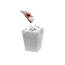 ARPAN Set of 2 White Square Waste Paper Bin White Resin Plastic Strong Square Basket Storage Ideal For Home, Office, Hotels