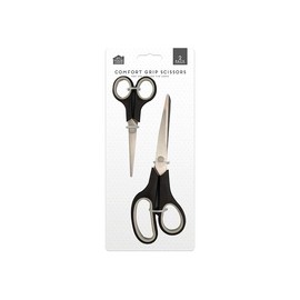 Comfort Grip Scissors with Stainless Steel Cutting Blades and is Complete with Comfortable Rubber Grip Handles for Households,Offices and Schools Pack of 2
