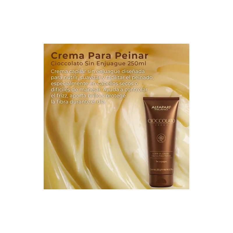 Crema Para Peinar Alfaparf Cioccolato Sin Enjuague 250 Ml
