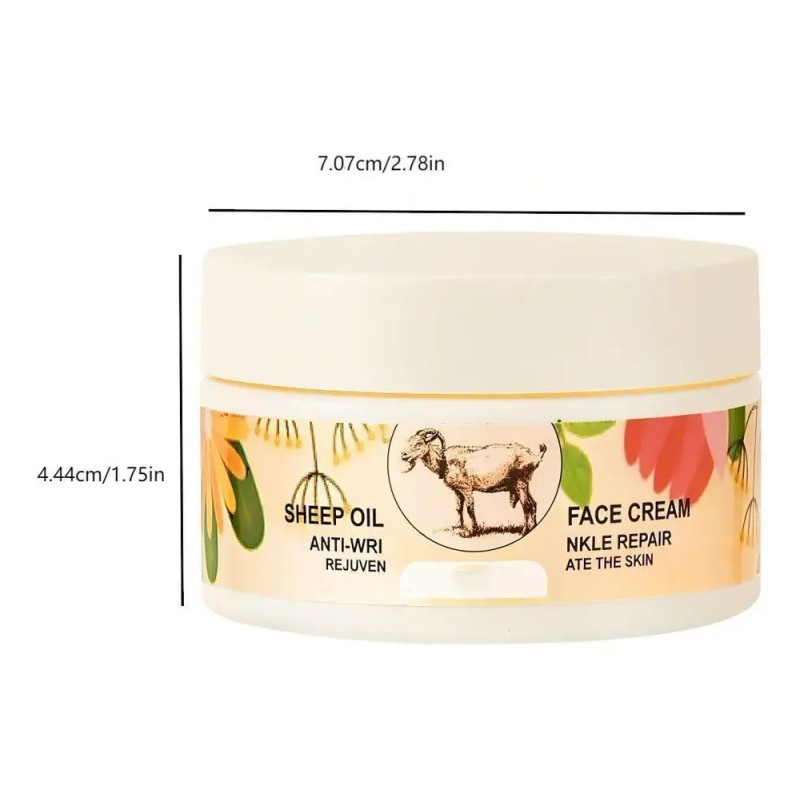 Crema Hidratante Facial Con Aceite De Oveja, 100 G, Para