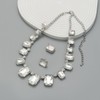 YERTTER Sparkle Full Rhinestone Choker Square Crystal Chain Necklace Earrings