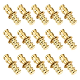 Sarini 15 Piece Table Pen Set, Zinc Alloy Table Leaf Dowel Pins with Sockets, Golden Table Bolt Sleeve Connectors, Table Leaf Alignment Pins (Diameter 0.3 Inches)