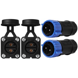 Trolling Motor Plug Receptacle Set, 12V/24V/ 36V/48V Plug for Trolling Motor/Down Rigger/Fishing Reel,Waterproof Marine Boat DC Power Connector 2Pack