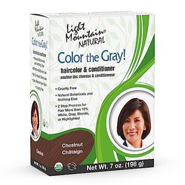 Light Mountain Natural Color The Gray! Hair Color & Conditioner, Chestnut, 7 oz (197 g) by Light Mountain
