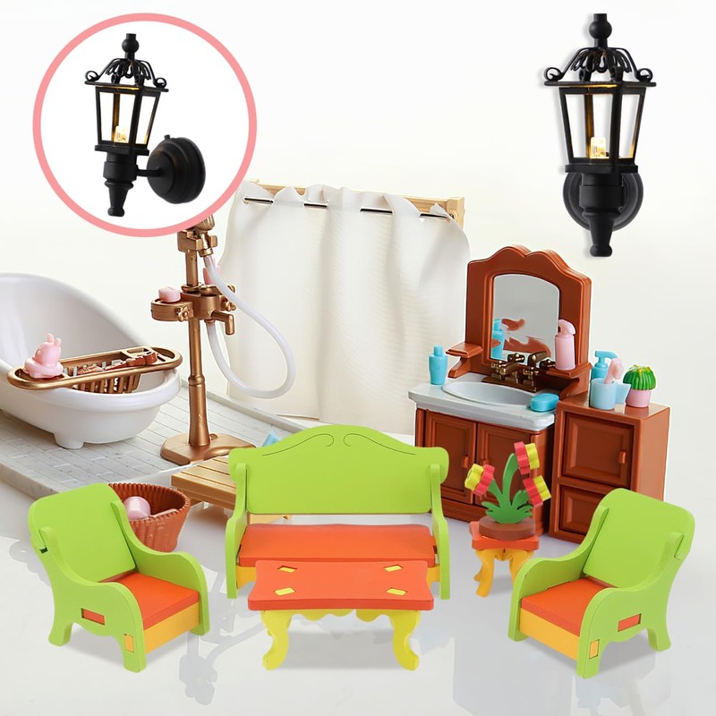 Leorx Vintage DIY Dollhouse 1 12 Dollhouse Miniature LED Wall