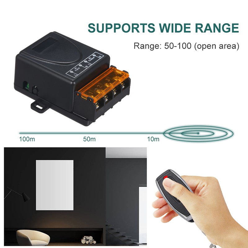 Smart Home 433Mhz AC85-220V 1CH Wireless Remote Switch Relay Receiver