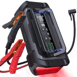 AMPBANK Jump Starter with Air Compressor, 3000A Portable Car Jump Starter with 150PSI Digital Tire Inflator, 12V Car Battery Booster Pack with LED Lighting, LCD Display