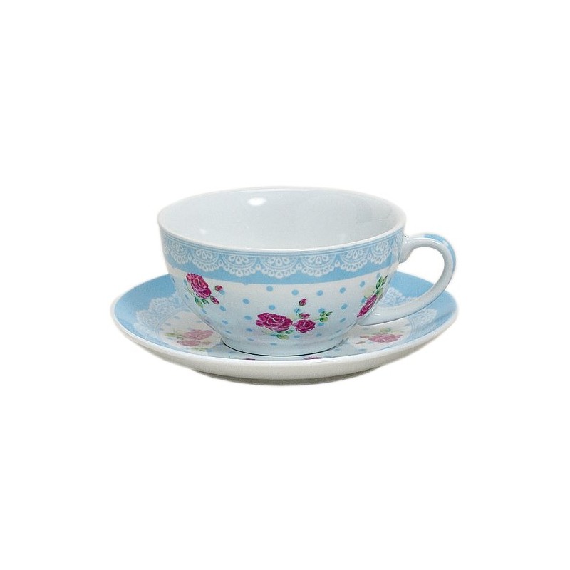 Tea for one Set 3-teilig Porzellan Teekanne mit Tasse und