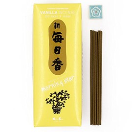 Nippon Kodo Morning Star Vanilla Japanese Incense - 200 Stick Box with Ceramic Holder