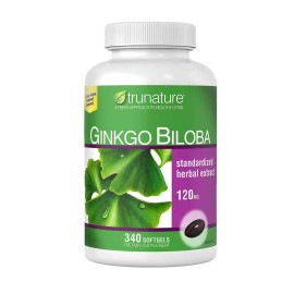 TruNature Ginkgo Biloba Herbal Extract Softgel - 340 Count Support Memory
